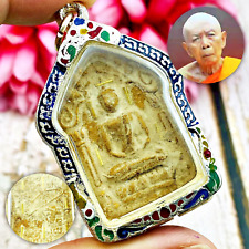 Silver Pendant Khunpaen Ashes Whisper Tim Watlahanrai 9takrut Thai Amulet #16307 picture