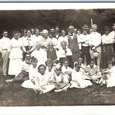 c1910s Outdoor Group People RPPC Little Girl Kids Sharp Real Photo Handsome A161 picture