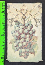 Vintage 1890's Thurber Wine Grapes New York Diecut Label Trade Card picture