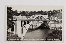 Oregon City OR Willamette River Pacific Highway Bridge Postcard RPPC picture