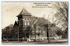 1910 First Methodist Church Ottawa Kansas KS Martin RPPC Photo Antique Postcard picture