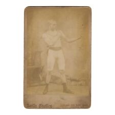 Antique Cabinet Card Victorian Photo Bare Knuckle Boxer Man Tights Boxing Rare picture