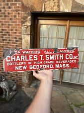 1930s Charles T Smith Beverages Sign Advertising Sign Soda Sign New Bedford Mass picture