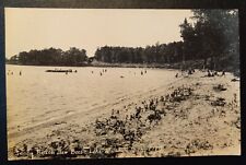 1940s SANDY BEACH on Lake Baw Beese Hillsdale MI Michigan RPPC  picture