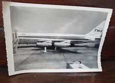 Vintage B&W Photo TWA Airplane SuperJet N825TW c. 1950s 60s Travel Plane  picture