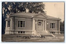 c1910's Library Scene Street Castine Maine ME Antique RPPC Photo Postcard picture
