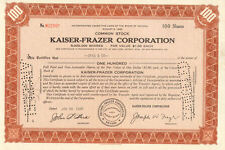 Kaiser Frazer Nevada auto car automobile vintage stock certificate share picture