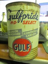 GULF 5 Quart Gulfpride H-D-Select Motor Oil tin can 9.5