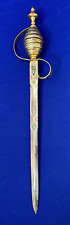 VTG Estate Spain Souvenir 13” Sword Letter Opener Silver & Gold Tone Ornate 52 picture