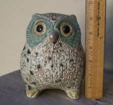 VTG 1971-1974 LLADRO Little Eagle Owl Retired Bird Teal Green Gold Yellow RARE picture