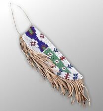 Handmade Old American Sioux Style Sioux Beaded Suede Hide Knife Sheath KNS3 picture