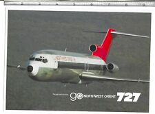 Northwest Orient Airlines Postcard Large Boeing 727  8 1/2in x 6in picture