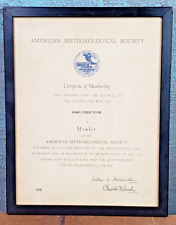 1954 Howard Tupper American Meteorological Society Membership Certificate WRGB picture