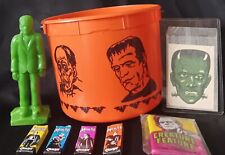 Vintage Frankenstein Candy Bucket And Memorabilia Lot RARE picture