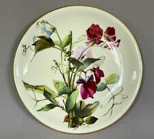 Rare Antique Mintons Hand Painted Porcelain Plate - 'Sweet Peas' - Collamore NY picture