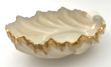 Lenox Porcelain Acanthus Leaf/Shell Bowl Ivory Gold Accents 