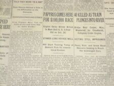 1923 SEP 29 NEW YORK TIMES - PAPYRUS HERE FOR $100,000 RACE - NT 9359 picture