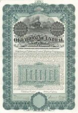 Oklahoma Central Railway - 1905 dated $1,000 5% Gold Railroad Bond (Uncanceled)  picture
