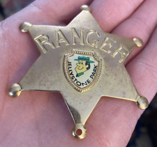 Vintage 1960s-1970s Brass Jellystone Park Ranger Smith Badge Yogi Bear Toy Pin picture