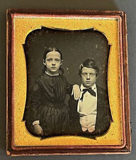 1/4TH PLATE DAGUERREOTYPE OF BROTHER & SISTER ~ c.- 1845 picture