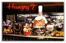 Las Vegas NV Stardust Hotel Buffet Advertising Hungry? Casino Chrome Postcard picture