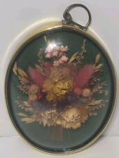 Vintage Cideart Oval Bubble Glass DRIED FLOWERS Harvest Art  Made In Belgium. picture