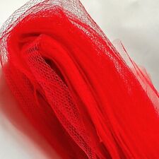VTG 50s 60s Tulle Bolt Bright Red Thick Quality Nylon Fabric Crafts Sewing 8 Yds picture