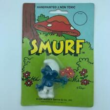 Smurfs 20044 Bashful / Shy Vtg Smurf Sealed On Card Red Flowers Heart Flower picture