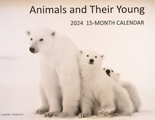 Animals &Young 2024 WALL CALENDAR Polar Bears Mom Baby Mares Zebra WWF Benefit picture