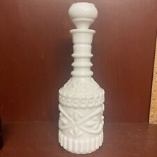Vintage 1969 White Milk Glass Jim Beam Whiskey Bottle Decanter Good Condition picture