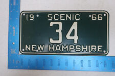 1966 66 NEW HAMPSHIRE NH LICENSE PLATE #34 LOW NUMBER TWO 2 DIGIT TAG picture