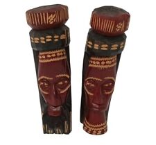 Vintage Hand Carved Wooden African Tribal Tiki Totem Jamaican Statues picture