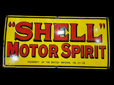 PORCELIAN SHELL MOTOR SPIRIT   ENAMEL SIGN SIZE 36X20  INCHES picture