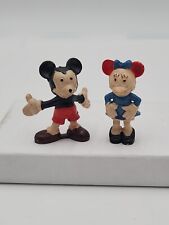 Vintage 1950's German Mickey & Minnie Mouse Disneykin Style Plastic Figures HTF picture