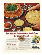 1946 Lipton's Noodle Soup with Ham Halo recipe Vintage Print Ad picture