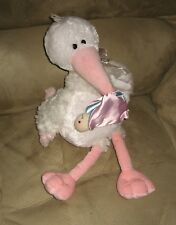 Cute Newborn Baby Delivery Stork Bird Stuffed Plush w/ Diaper & Baby picture