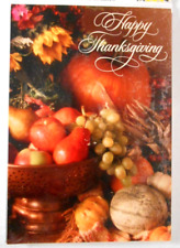 8 pack VTG Hallmark HAPPY THANKSGIVING Greeting Cards HARVEST Bounty Pumpkin picture