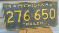 Vintage 1964 Michigan License Plate 276-650 Trailer picture