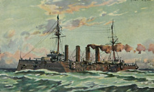 HMS Good Hope Cruiser Ship Royal Navy Vintage Postcard WWI Era Rare Webb Art picture