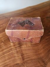 Mid Century Leather Poker Game Box With A Horse Tooled On Top picture