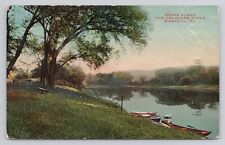 Scene Along The Delaware River Bushkill Pennsylvania 1919 Antique Postcard picture