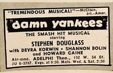 1957 Damn Yankees Broadway AD Stephen Douglass 2.5”VINTAGE PROMO picture