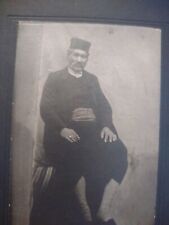 Pre 1900 Real Photo On Cardboard Greek Man In Native Outfit picture