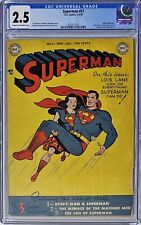 Superman #57 CGC 2.5 D.C. Comics 1949 Lois Lane As Superwoman Superboy #1 Page picture