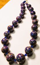 Vintage Venetian Fancy Splatter Glass Beads Beaded Necklace picture
