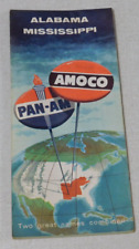 1957 Amoco Pan-Am gas station map of Alabama and Mississippi picture