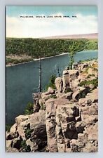Baraboo WI-Wisconsin, Devil's Lake State Park, Palisades, Vintage Postcard picture