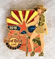 HARD ROCK CAFE PHOENIX SEXY GIRL HIKING IN MOUNTAINS WITH STATE FLAG PIN # 99238 picture