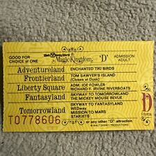 1976 Walt Disney World Adult ticket coupon D Vintage Disney Bicentennial picture
