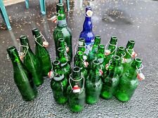 34 Vintage Grolsch Beer Bottles Amber Brown Glass Porcelain Flip Swing Top picture